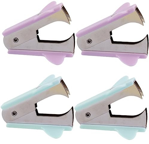 OHPHCALL 4stücke Heftklammern Entferner Ergonomische Tragbare Büro Accessoires Macaron Farben Für Müheloses Entfernen Von Heftklammern Im Und Büro