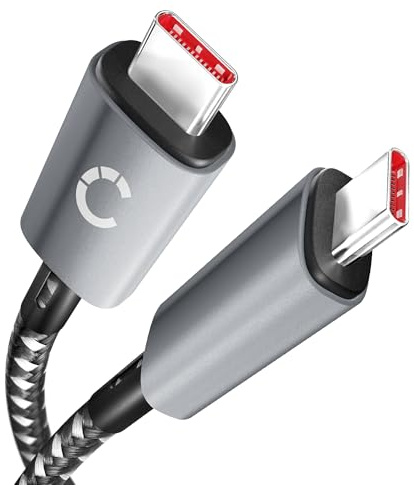 CELLONIC USB C Type C Datacable compatible with Huawei P30 Lite, iPhone 15 | 3.1, 1m, Nylon, Grey/Black, for Samsung SM-T510 Galaxy Tab A 10.1 Wi-Fi, for Huawei P30 Lite, for Apple iPhone 16