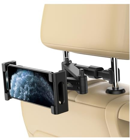 JNNJ Auto-Kopfstützenhalterung, Tablet Halterung Auto, 360 ° Drehbar Auto-Rücksitz-Halterung, Verstellbar Tablet-Kopfstützenhalterung, Für Alle Mobiltelefone Tablet