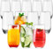 LYCN 12 Pack Highball Glasses Set, 510ml Clear Drinking Glass,Tall Vintage Tumbler Water Glassware Cups for Cocktail Juice Lemonade Whisky Beverage