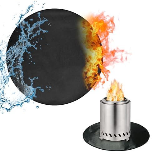 Esterilla ignífuga, base para brasero, 3 capas, redonda, para barbacoa, protección contra el calor, para suelo, terraza, césped, camping, cubierta, protección del suelo (76 cm)