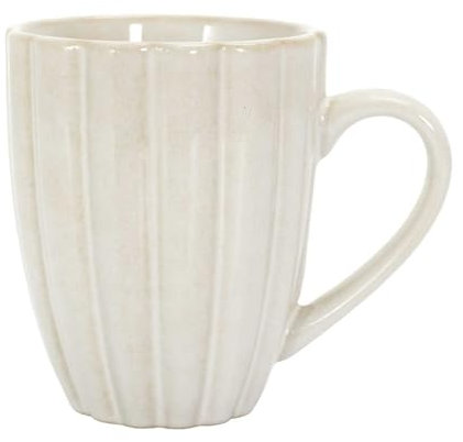 HOME DECO FACTORY, KA0415, Elegante Tazza da 30 cl in Beige, Design Raffinato con Sottili rilievi, ergonomica e Versatile per Tutte Le tue Bevande, Perfetta per l'uso Quotidiano Formato: 30 cl, Beige