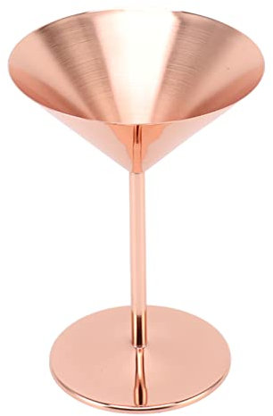 Jwthee Juego de 4 vasos de Martini de acero inoxidable, copas de Martini irrompibles de oro rosa, copas de cóctel de metal, copas de vino reutilizables para champán