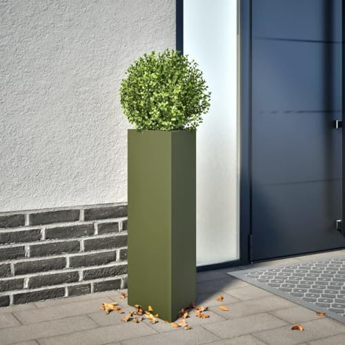 Xichuzi Jardineras Triangulares 2 uds Acero Verde Oliva 30x26x75 cm, Huerto Urbano Terraza, Jardineras Exterior, Jardineria Maceteros, Mesa De Cultivo, Huerto En Casa - 851150