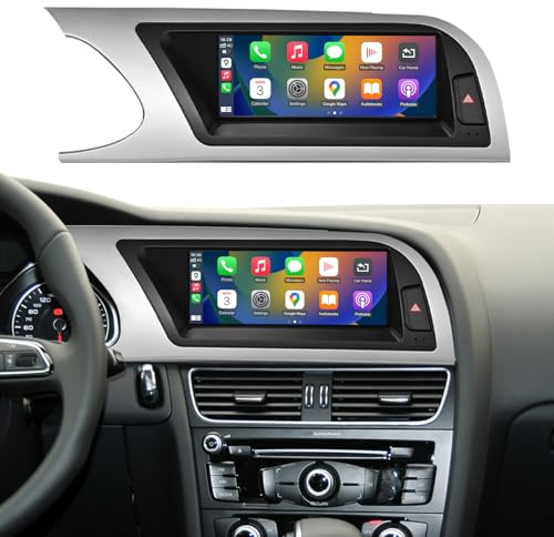 Road Top 8,9 tums bilradio trådlös CarPlay pekskärm för Audi A5 2009-2015 år med 2GMMI, bilradio stereo multimedia skärm, stöd för trådlös Android Auto, navigering, Mirrorlink