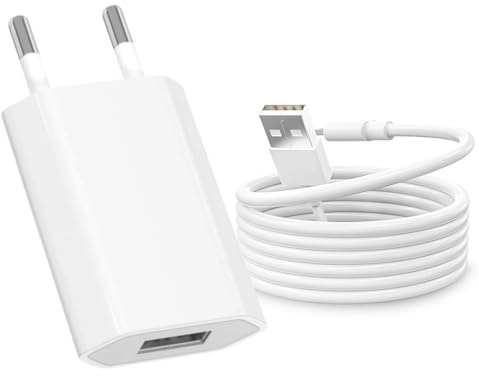 5W USB C Ladegerät, Ladekabel Kompatibel mit iPhone 11, 8, 7, 6, 10, SE, XR, X, XS, XS Max, 8 Plus, 7 Plus, 6S, Ladegerät USB Netzteil mit Kabel für A pple