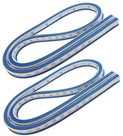 CIMAXIC 2stücke Flexibles Kurvenlineal Aus Gummimaterial Mit Metallkernstreifen Nähen Lineal Für Zum Entwerfen Von Geschwungenen Randmustern Von Geschwungenen Nähten Einfärbekanten