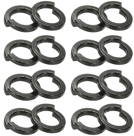 PATIKIL Rondelles Grower M4, 180pcs Rondelles Fendues 304 Acier Inoxydable Revêtement Zinc Noir Pour Vis Boulons Écrous, 4mm x 6mm x 1mm