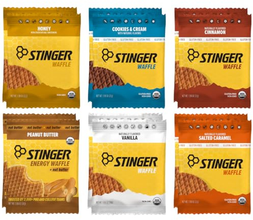 Honey Stinnger Organic Waffle 6 Flavor Variety Pack, Energy Stroopwafel for Exercise, Endurance and Performance Sports Nutrition for Home & Gym, Pre & Post Workout (12 Pack)
