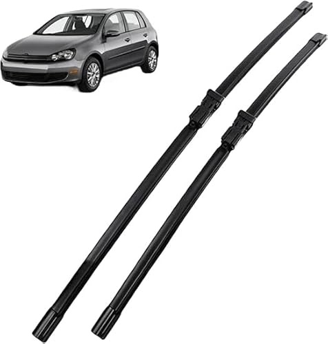 QHuaL Automotive Scheibenwischer Scheibe Scheibenwischersatz für VW Golf 6 2009-2012 24in+19in, Premium Qualität Frontscheiben Wischerblätter Set