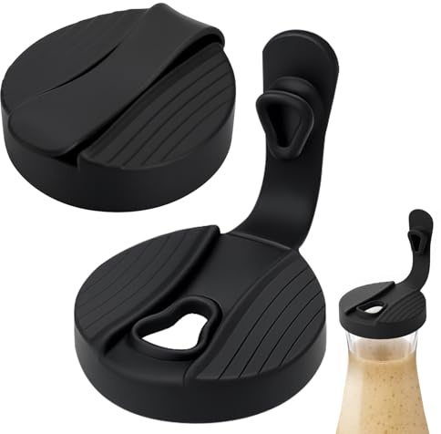 Palksky Replacement Lids For Good Seasons Cruet Bottle, Food-Grade Silicone Lids, Leakproof & Reusable Compatible with Good Seasons Cruet Salad Dressing Bottle (2 Packs)