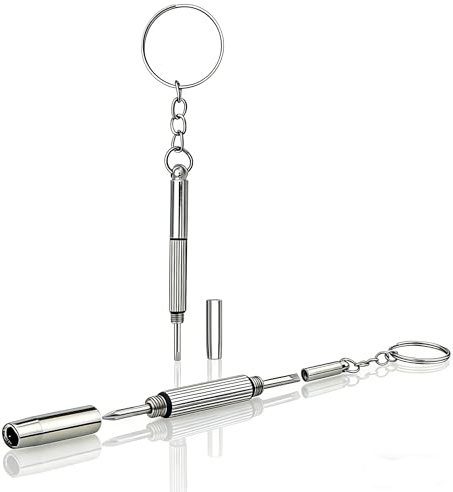 2 PCS Mini Glasses Screwdriver Repair Kit 3 in 1 Precision Glass Screwdrivers Multifunctional Keychain Tiny Eyeglass Screwdrivers Tool for Eyeglasses, Watch&Jewellery Fixing(Phillips,Hex,Flat Head)