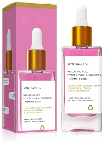 Erdbeer-Post-Shave-Öl -Erdbeer-Vanille After Shave Öl Frauen für glatte Haut, Beruhigt und hydratisiert bei Rasurbrand, empfindlicher Haut und Linderung von Trockenheit