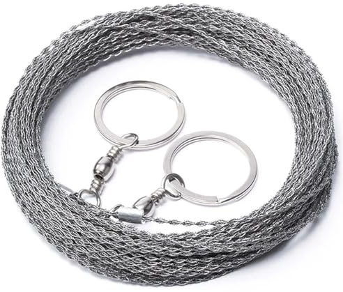 1-5M Outdoor Handgezogene Seilsäge Tragbare Edelstahldrahtsäge Manuelle Schneidkette Camping Wandern Überleben Holzbearbeitungswerkzeuge(4M)
