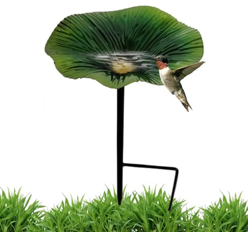 Vasca da bagno decorativa per uccelli, 30,5 x 30,5 cm, impermeabile, con design floreale, decorazione da giardino e patio, stazione di alimentazione per uccelli con stile estetico, vasche per uccelli
