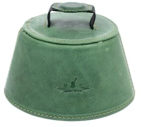 Trumpet Plunger magnetic mute with handle, lightweight leather plunger mute for jazz and classical trumpeters MG Leather Work (Green)