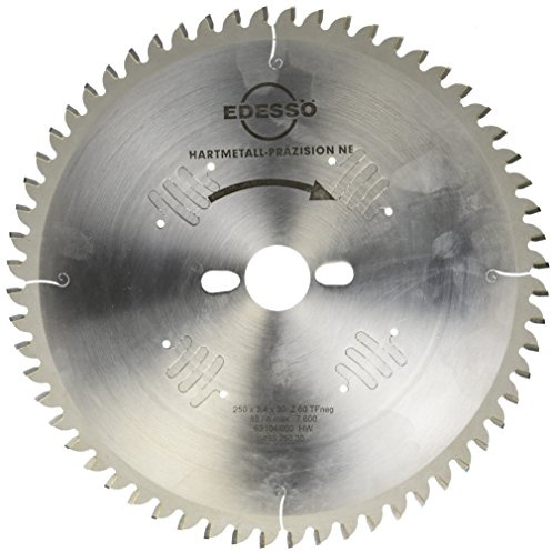 Edessö 49325030 HM-Kreissägeblatt Präzision 2 KNL HW 250x3,4/2,8x30 Z=60 NE neg, silber
