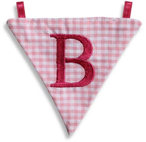 Hansekind Wimpel Wimpelkette mit Namen Buchstabe rosa od. blau Geschenk Taufe (B, Rosa)