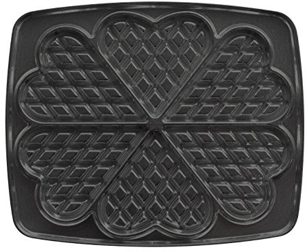 Lagrange Juego de placa de corazón con revestimiento para gofrera Super 2 negro