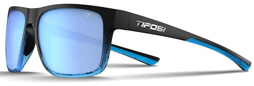 Tifosi Swick glasögon med en lins: Elegant och hållbar, perfekt för aktiv livsstil, erbjuder okrossbart skydd och bekväm passform, Onyx Blue Fade/New Blue