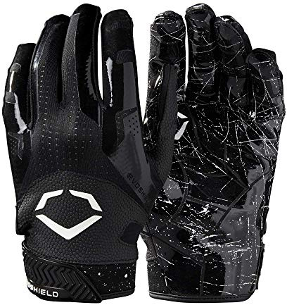 Wilson EvoShield Burst Football Receivers Gloves - Black, Extra Large