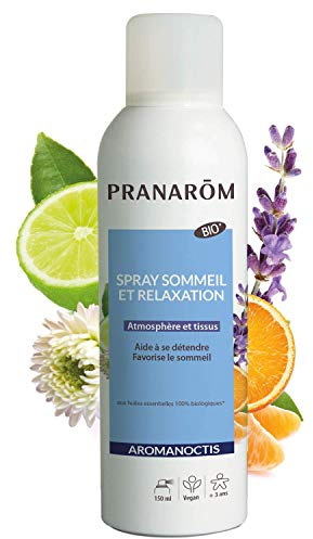 Pranarôm - Aromanoctis Spray sommeil et relaxation - Relaxe | Favorise l'endormissement - Huiles Essentielles Biologiques - 150 ml | Favorise l'endormissement, la détente et prévient les réveils nocturnes. À vaporiser sur l'oreiller.