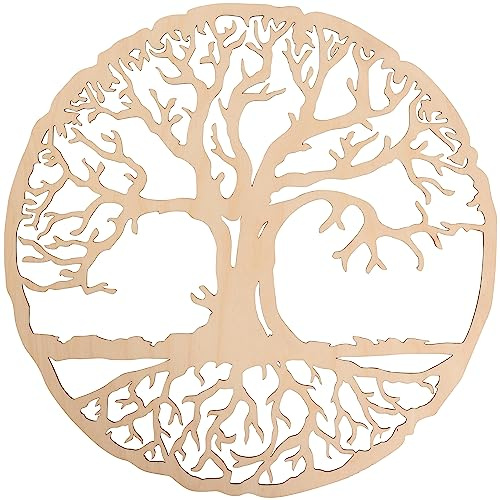 HOLZBIBER® Albero della vita, diametro 20 cm, prodotto in Germania, intaglio, in legno, da appendere alla finestra, decorazione da parete