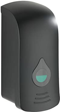 Wenko Dispenser per sapone e disinfettante Ranera L Nero, igienico dispenser da parete per liquido disinfettante, sapone liquido, ecc. Fissaggio senza trapano, capienza: 740 ml, 10,5 x 24,5 x 10,5 cm