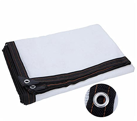 Telo Ombra Traspirante Vele Parasole Rettangolare,Bianco Panno Ombreggiante Con Occhielli Rete Anti-Uv 75%,Per Serra Giardino Domestico Pianta Terrazzo Balcone (4mx5m/13.1ftx16.4ft)