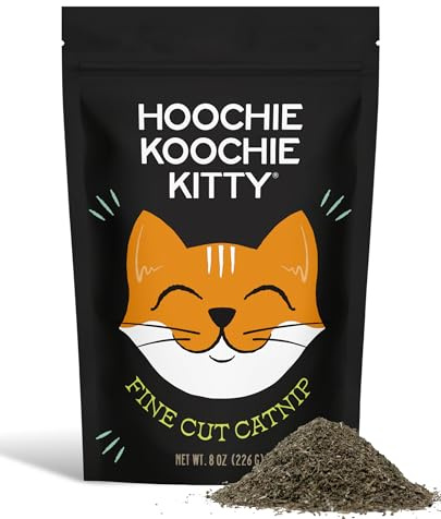 Hoochie Koochie Kitty Premium Catnip Fine Cut – 8 oz | Extra-Fine Tea Bag Cut Catnip for Cats | Strong Scent for Play, Toys & Catnip Refresh | Fresh, Potent & Resealable