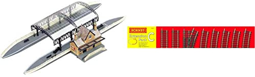 Hornby R8009 00 Gauge Station Terminus, Grey & R8223 00 Gauge Track Extension Pack C