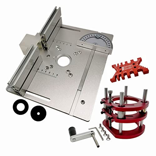 Mesa para Fresadora de Madera Base de Elevación de Fresado de Madera Eléctrica Placa Inserción para Fresadora Aluminio Multifuncional (Color : Silver, Size : 4PS)