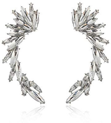 BSLVWG Blatt Manschette Ohrringe für Frauen - Kein Piercing Knorpel Ohr Manschette CZ Einstellbare Ohr Clip Wrap Around Ohrring für Mädchen Valentinstag Geschenke