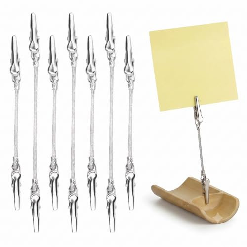 DOITOOL Pinzas de cocodrilo, 12 pinzas de cocodrilo, pinzas de cocodrilo, pinzas para fotos, soporte para tarjetas de mesa, soporte para notas de papel, pinza para fotos, alambre de oficina, pinzas de