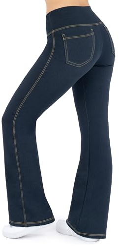 Nirlon Crossover Bootcut Jeggings for Women - Flare Leggings for Women Tummy Control, Regular and Plus Size Jeggings (L 32, Jeans)