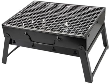 Happyyami Outdoor Grillrost Für Holzkohle Tragbarer Faltbarer Bbq Grill Für Camping Und Freizeitaktivitäten Robustes Sicheres Material Große Kapazität Für Vielseitige Speisen Schwarz