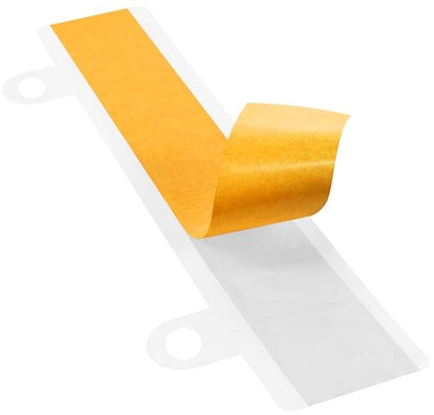 Klebeshop24 Heftstreifen zum Kleben | Abheftstreifen | Abheftvorrichtung | ungeschlitzt | selbstklebend | für Mappen & Ordner/transparent, 10 Stück