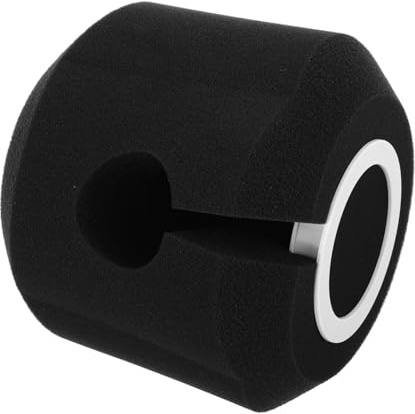 NULYLU Microphone for Wind Noise Recording Streaming Live Reduction and Portable Black Sponge Acoustic Shield Condenser Microphones with Designed for Use