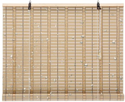 Store Bambou Exterieur PVC Store Enrouleur Roseau Résistant à l'eau Et Aux Intempéries Store Venitien 60x100 90x150 100x220 115x300 120x280 140x250 150x265cm Intimité/Anti-UV/Faciles à Installer