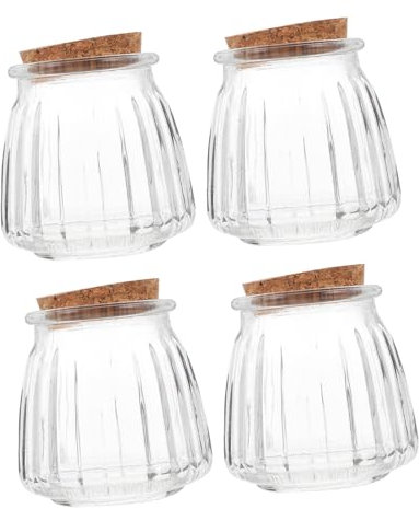HOLIDYOYO 4pezzi Bottiglie Panoramiche Barattoli Tappo Sughero Bottiglie Dei Desideri Trasparenti Contenitori Stoccaggio Da Te
