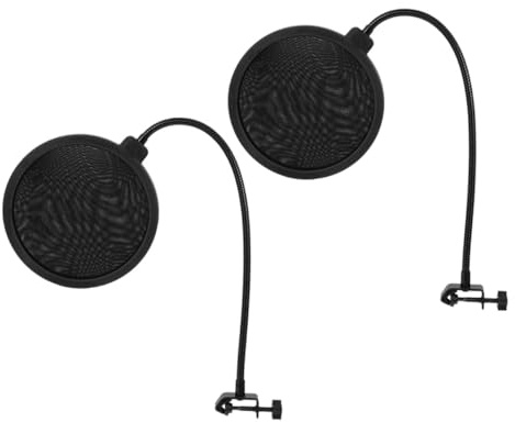 FUNOMOCYA 2stücke Mikrofon Popfilter Schild Für Handheld Mikrofon Windschutzabdeckung Mit Clip Geeignet Für Live-übertragungen Und Aufnahmen