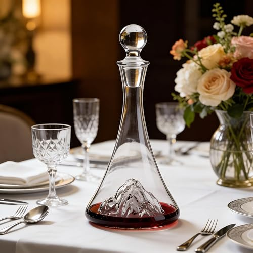 Carafe Whisky Cadeau Homme Original Cadeau Personnalisé Homme Cadeau de Mariage Carafe Vin en Verre Distributeur Alcool Cadeau pour Papa Carafe à Décanter Vin Bouteille de Vin Carafe Filtrante Verre