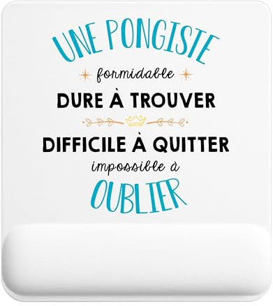 Planetee Tapis de Souris Une Pongiste Formidable Blanc | Accessoire Bureau Ergonomique - Idéal pour Anniversaire, Collègue, Secret Santa Noël, Fête des Pères et Fête des Mères