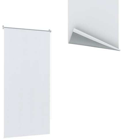 LZQ Verdunklungsrollo Klemmfix ohne Bohren Rollos für Fenster & Türen 70 x 160 cm Weiß Fensterrollo Seitenzugrollo