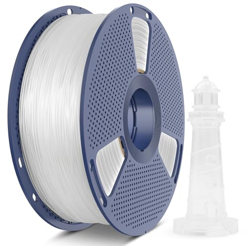 SUNLU ABS Filament 1,75mm, Hochwertige Stärke, Hohe Temperaturbeständigkeit, 3D Drucker Filament 1.75 mm, 1KG Spule, abs Transparent