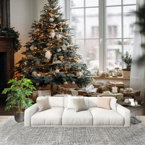 Dormitorio Papel Pintado CáLido Tema NavideñO Pared Panorámico 400x280 cm áRbol de Navidad Fotomurales No Tejido, Póster Gigante de Pared Personalizado 3D Para Salón Fotomurales