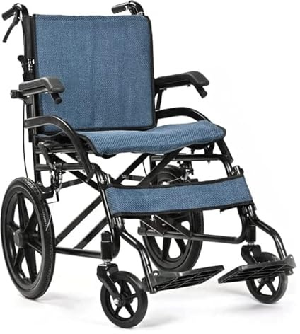 Sedia a rotelle,Carrozzina Pieghevole, Sedia a rotelle da Trasporto, Leggera, Pieghevole, Manuale, con Assistente, Sedia a rotelle Portatile da Viaggio