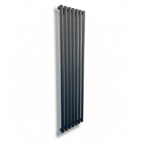Manissa Radiateur tubulaire ovale anthracite 1800 x 480 cm Panneau unique Chauffage central Tube vertical Colonne verticale
