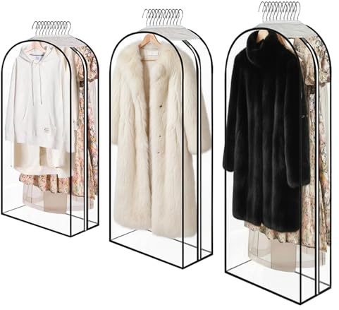 Kozasong Clear Garment Bags for Hanging Clothes 3-piece set(43,50,60) inch