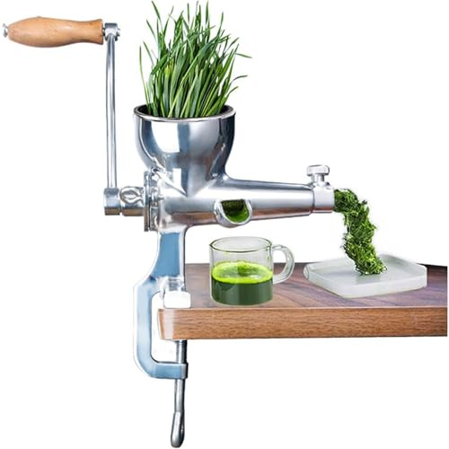 Estrattore di succo di erba di grano in acciaio inossidabile, pressa a manovella con filtro a rete e ventosa per una separazione efficiente del succo di scorie, ideale per erba di grano, ver